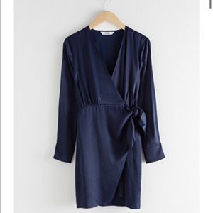 NWT & Other Stories Navy Mini Wrap Dress size 4